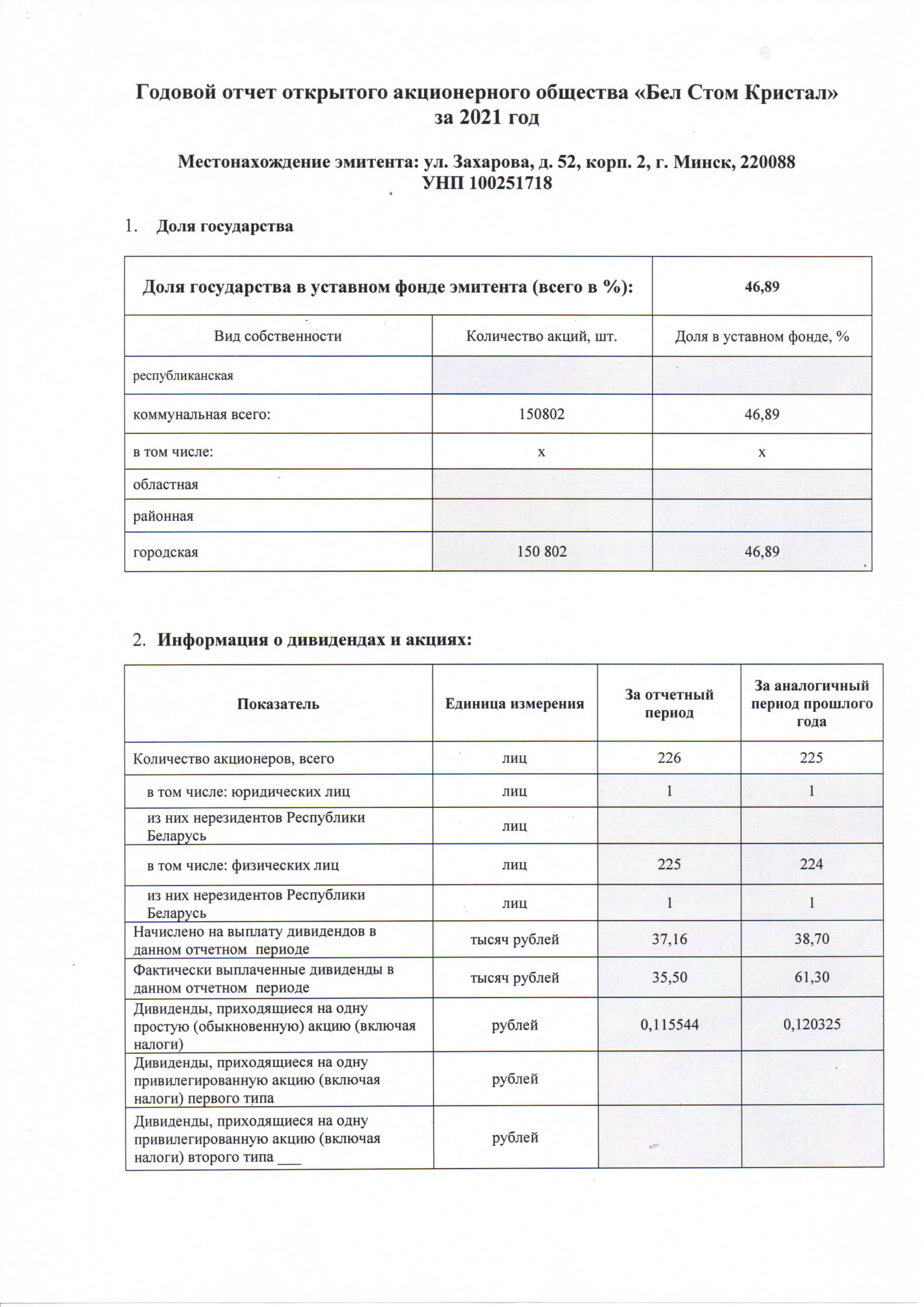 3 годовой отчет за 2021 год ОАО Бел Стом Кристал Страница 01